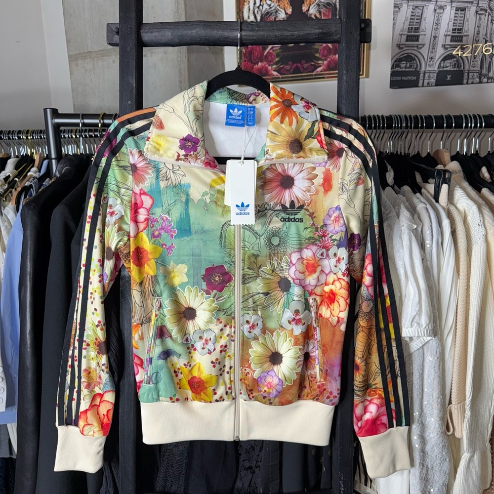 Adidas Originals x FARM Rio Firebird Lotus Floral Track Jacket Multicolor Print